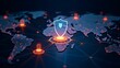 © mukuro - Global Cybersecurity Network: Digital Shield Protecting Worldwide Data Connections