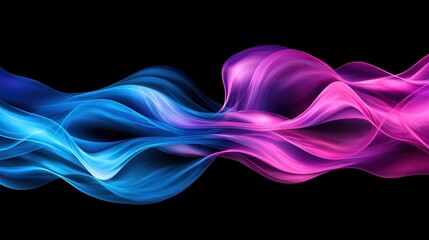 Poster - Vibrant and dynamic neon colored waves swirling and pulsing with energy creating a mesmerizing and fantastical visual effect