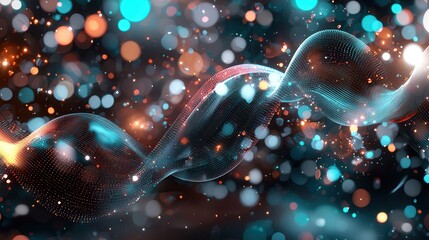 Poster - Abstract neon wave lines and flowing patterns in a dynamic futuristic inspired sound wave visualization with vibrant colors and a mesmerizing ethereal atmosphere