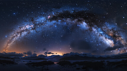 Wall Mural - panorama view of the universe space shot of the milky way galaxy with stars in the night sky backgro