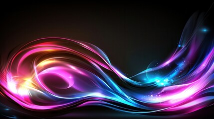 Poster - Captivating abstract composition featuring a kaleidoscope of colorful luminous gradients that swirl and surge with a sense of energy and motion