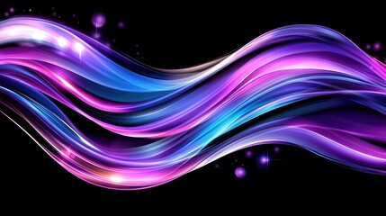 Poster - Mesmerizing abstract digital artwork featuring a dynamic fluid composition of swirling iridescent pink and blue gradients creating a surreal cosmic and visually captivating backdrop