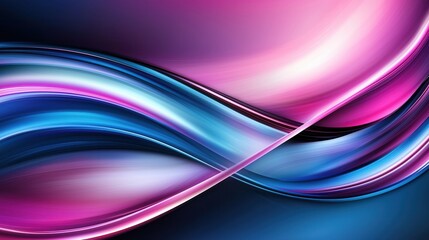 Poster - Mesmerizing digital background featuring dynamic luminous neon waves in a captivating gradient of vibrant colors