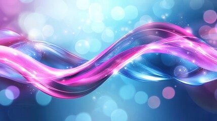 Poster - Vibrant neon like waves of energy and light create a dynamic futuristic and visually captivating digital artwork with a sense of motion and depth