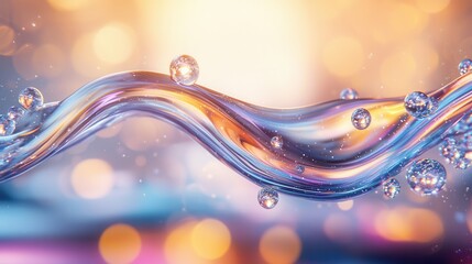 Aufkleber - ethereal and captivating scene of surreal 3d motion featuring a dynamic flow of vibrant iridescent l