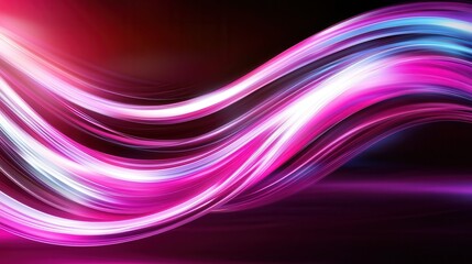 Poster - A dynamic and mesmerizing abstract composition featuring flowing ribbon like wave lines in vibrant neon pink and blue shades creating a futuristic and visually captivating effect