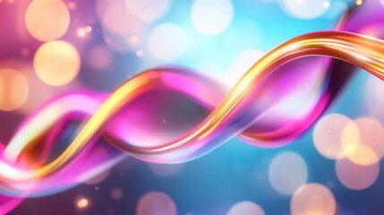 Poster - A mesmerizing abstract visualization of vibrant swirling sound waves with a futuristic ethereal