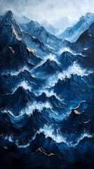 Wall Mural - Digital technology blue and Black flashing sand dune illustration poster background