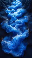 Wall Mural - Digital technology blue and Black flashing sand dune illustration poster background