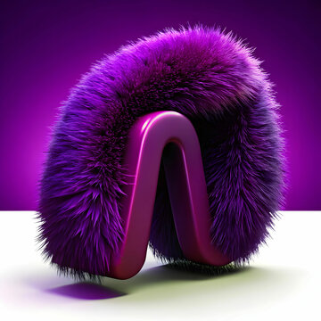 a letter fluffy animal hair in air