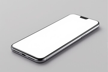 Aufkleber - Minimalistic smartphone mockup with blank screen on a neutral gray background.