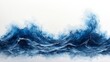 © Korawit - Watercolor Hand-Drawn Ocean Waves Depicting Fluid Motion and Vibrant Blue Tones