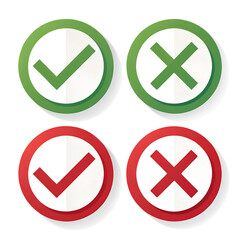 Poster - check marks with tick and cross sign isolated on white background png
