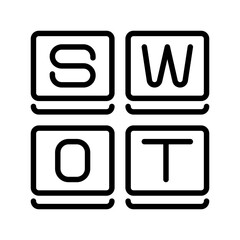 Poster - SWOT Analysis line icon. linear style sign for mobile concept and web design. Outline vector icon. Symbol, logo illustration. Vector graphic