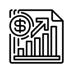 Poster - Financial Report line icon. linear style sign for mobile concept and web design. Outline vector icon. Symbol, logo illustration. Vector graphic