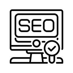 Poster - SEO Analysis line icon. linear style sign for mobile concept and web design. Outline vector icon. Symbol, logo illustration. Vector graphic