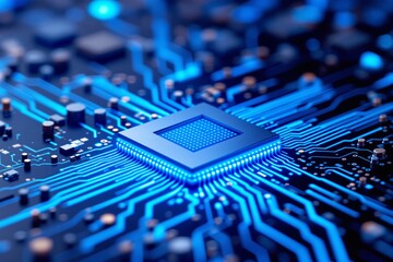 Poster - Central Processor Unit on a Circuit Board.