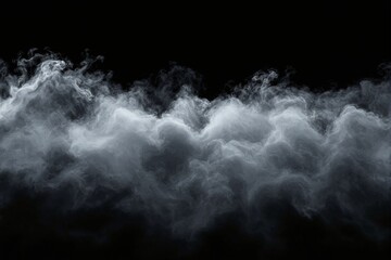 Poster - Abstract white smoke clouds against a dark background.