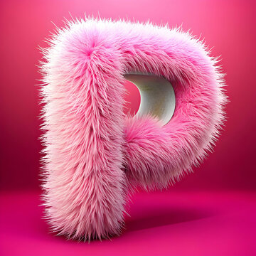a letter p in a fluffy animal hair