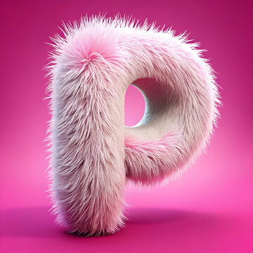 a letter p in a fluffy animal hair