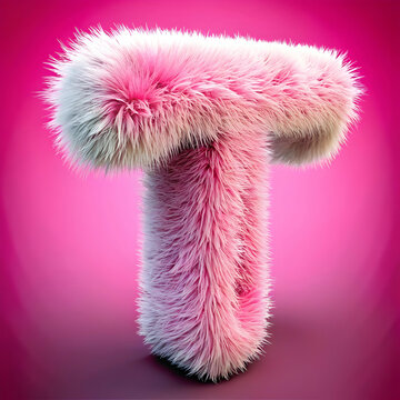 a letter t in a fluffy animal hair