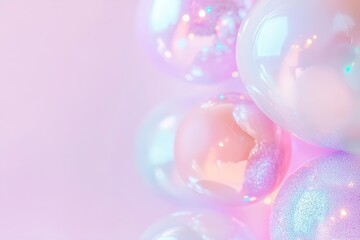 Poster - Soft, abstract collection of rainbow-toned bokeh lights floats against an airy background. Ideal for uplifting LGBTQ branding and event promotion with ample space for text