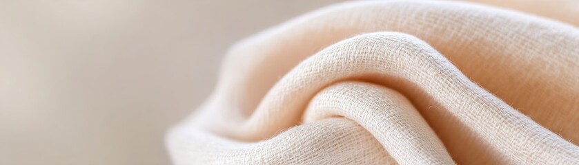Poster - The soft abstract footer showcases a woven linen fabric in warm beige hues, adding subtle texture and depth, creating a serene backdrop perfect for lifestyle advertising