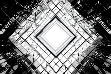 Poster - Abstract geometric composition of glass architecture.