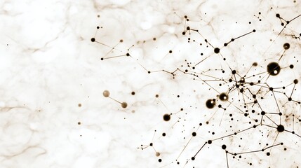 Poster - Abstract Sepia Dot and Line Pattern on Beige Background
