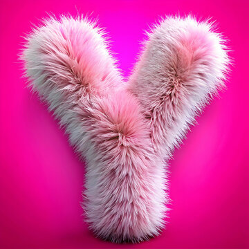 a letter y in a fluffy animal hair