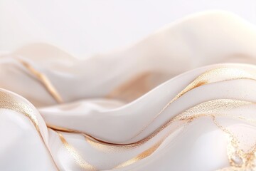 Poster - A subtle marbled pattern in soft beige and gold veins creates an elegant footer. The blurred upper background provides an airy feel, ideal for high-end product packaging and corporate branding