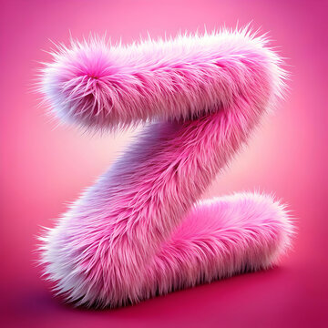 a letter z in a fluffy animal hair in air