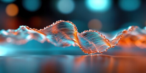 Poster - Dynamic wave visualization abstract digital art studio close-up modern technology inspiration