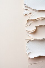 Poster - Soft beige, cream, and ivory tones blend in a torn-edge paper effect that forms a layered footer. This design offers an inviting background perfect for eco-friendly branding