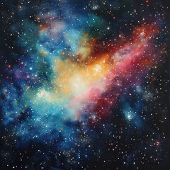 Wall Mural - colorful cosmic cloud in deep space showcasing vibrant hues and countless stars
