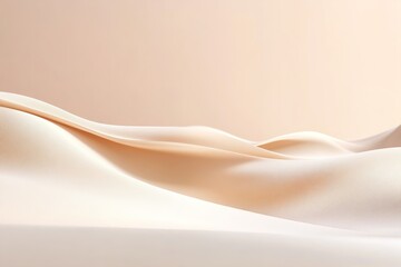 Poster - Soft curves of abstract sand dunes create a serene and organic atmosphere, blending warm beige tones in a tranquil setting, perfect for advertising wellness and eco-friendly themes