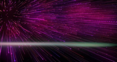 Poster - Animation of purple and pink light streaks radiating from central point