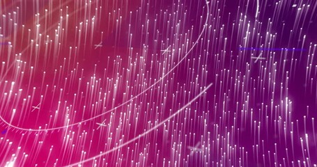 Poster - creating dynamic animation, glowing lines and particles on purple background