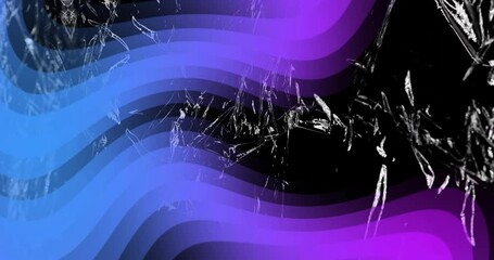 Poster - vibrant purple and blue wave patterns creating abstract black and white textures
