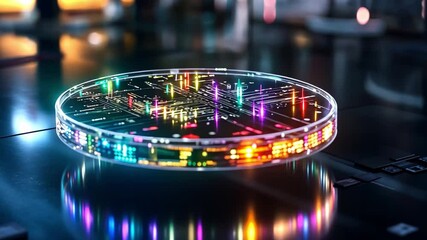 Fototapete - Visual representation of advanced technology in AI and data processing with vibrant glow
