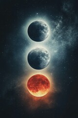 Wall Mural - Planets and Moons in Space