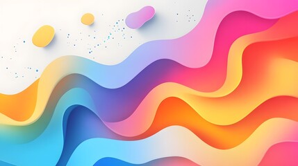 Poster - Colorful abstract waves flowing seamlessly creating dynamic background