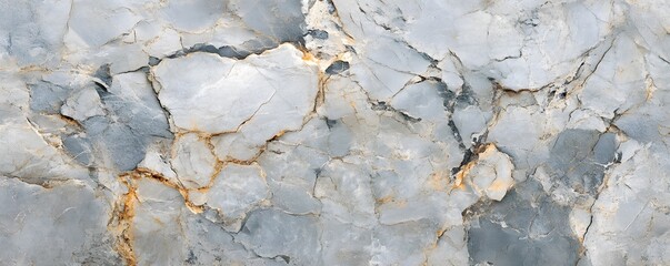 Poster - Grey marble stone showing natural cracks and veins texture