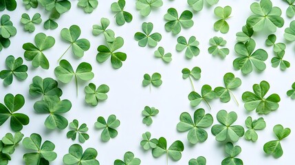 Aufkleber - Green clovers forming a pattern on white background for st. Patrick's day