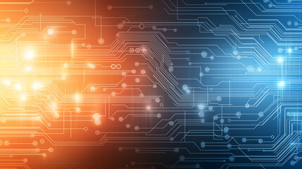 Fototapete - seamless futuristic abstract background in a high-tech style. Shining lines and patterns resembling neural networks, connections, and digital circuits.