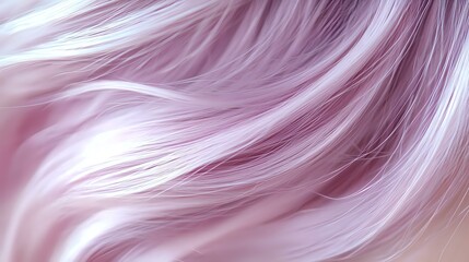 Poster - Flowing silky strands in soft pink and white create gentle waves and curves, abstract background with smooth gradient transitions and delicate light effects.