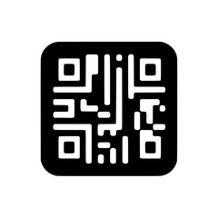 Poster - QR code silhouette icon symbol showing digital data connectivity technology