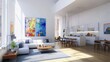 © mochalfin - Modern loft apartment living room kitchen sunlight