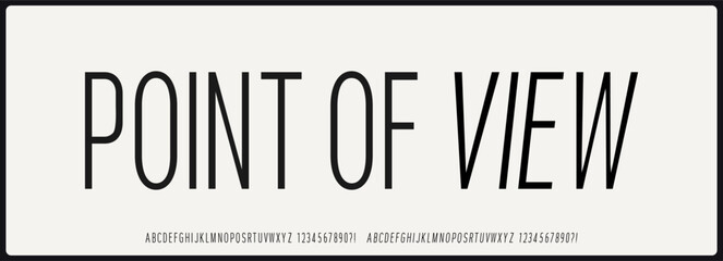 Wall Mural - condensed sans serif vector font. simple, modern, and minimalist typography. alphabet with uppercase