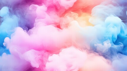 Fototapete - Vibrant Seamless Pattern of Colorful Smoke in Soft Pastel Hues Creating an Ethereal and Dreamlike Atmosphere for Backgrounds and Designs